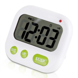 Eujgoov Musik/Vibration Digital LCD, Batteriebetriebener Wecker Vibration Vibrationswecker Wecker Elektronischer Küchentimer mit Hintergrundbeleuchtung