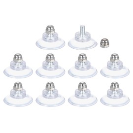 uxcell 10 Packs Suction Cups for Glass 34mm/1.3" Dia Clear PVC Window Glass Suction Sucker Pads with M6 x 10mm Screw for Window Bathroom Door Glass Wall Car Sun Shade