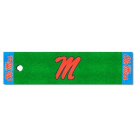 FANMATS 27230 Ole Miss Rebels Putting Green Mat - 1.5ft. x 6ft. - Light Blue Alternate
