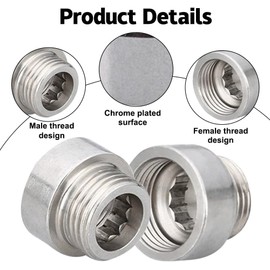 Heyumybit Tap Extension 1/2 inch,2 Pieces Extension Stainless Steel,Shower Extension Tube,Connection Extension for Bathroom Pipe Device