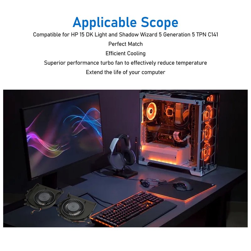 Laptop Cooling Fan Replacement CPU GPU Cooling Fan for HP