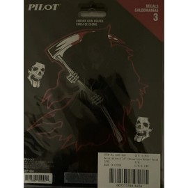 Pilot Automotive Lot Qty 6 of 6"x8" Chrome Grim Reaper Car 3-Decal Sheet