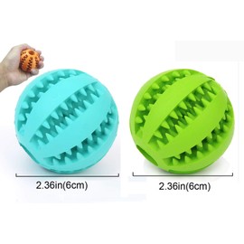 Sunglow 2 Pack Dog Toy Ball，Nontoxic Bite Resistant Teething Toys Balls for Small/Medium/Large Dog and Puppy Cat, Dog Pet Food Treat Feeder Chew Tooth Cleaning Ball Exercise Game IQ Training Ball