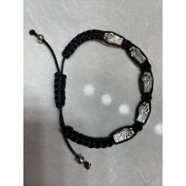 Saint Jude Bracelet Black- San Judas Tadeo Pulsera Negra -Protection -adjustable