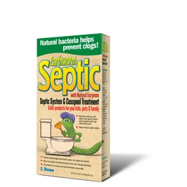 Earthworm Septic Tank System Treatment and Cesspool Treatment - Powder-Formula - Natural Enzymes, Safer for Family, Environmentally Responsible - 10.3 fl oz (Pack of 6)