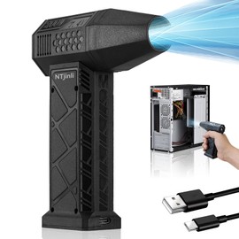 NTjinliElectric air Duster, Compressed air Duster - 13000RPMmini Blower, can be Used for car Dryer Blower, Rechargeable and Reusable, Suitable for Computer Keyboard, Outdoor, car,（Black）