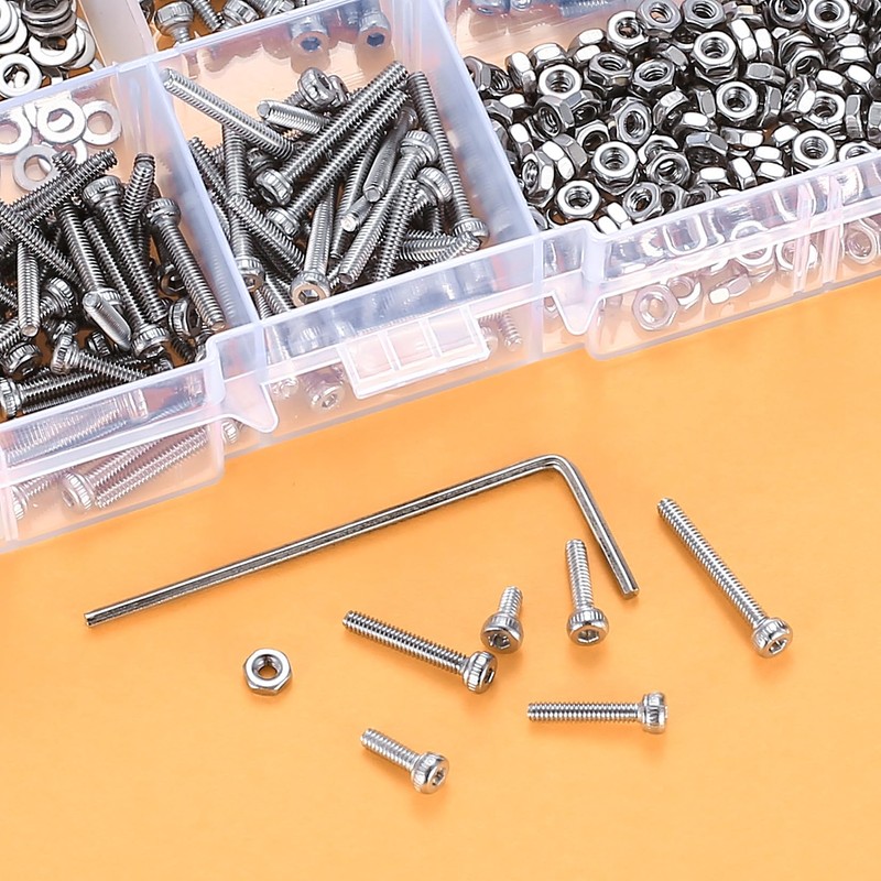 720 Pcs M2 Nuts and Bolts Set, M2 Hex Socket