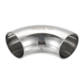 PATIKIL 90 Degree Mandrel Bend Elbow, 1 1/9 Inch OD Steel Exhaust Elbow Exhaust Piping Connector 316 Stainless Steel for Exhaust Pipe Stair Handrail HVAC