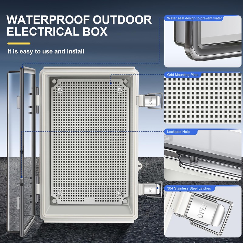 Waterproof and Dustproof Transparent Electrical Box, ABS Plastic Electrical Enclosure