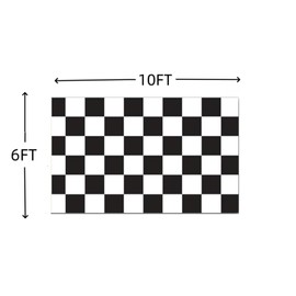Checkered Flag 6X10 FT, Outdoor Polyester Flags, Black and White Racing Flags,Double Stitched Flags with Brass Grommets and Stronger Header. (6X10)