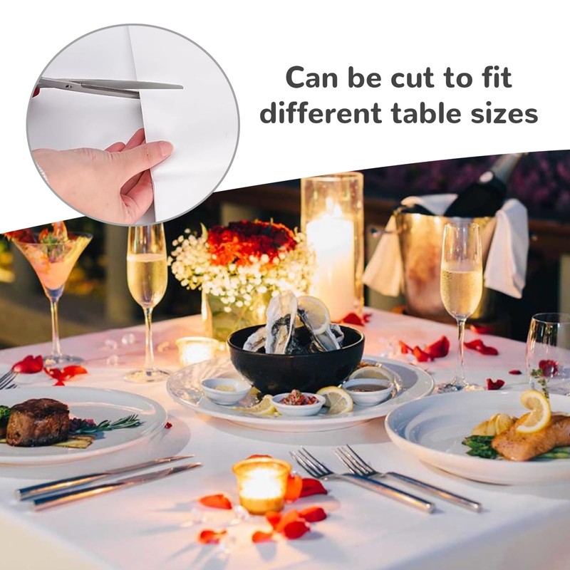 Zkaoai Tablecloth White, Pack of 4 Rectangular White Tablecloths, Waterproof