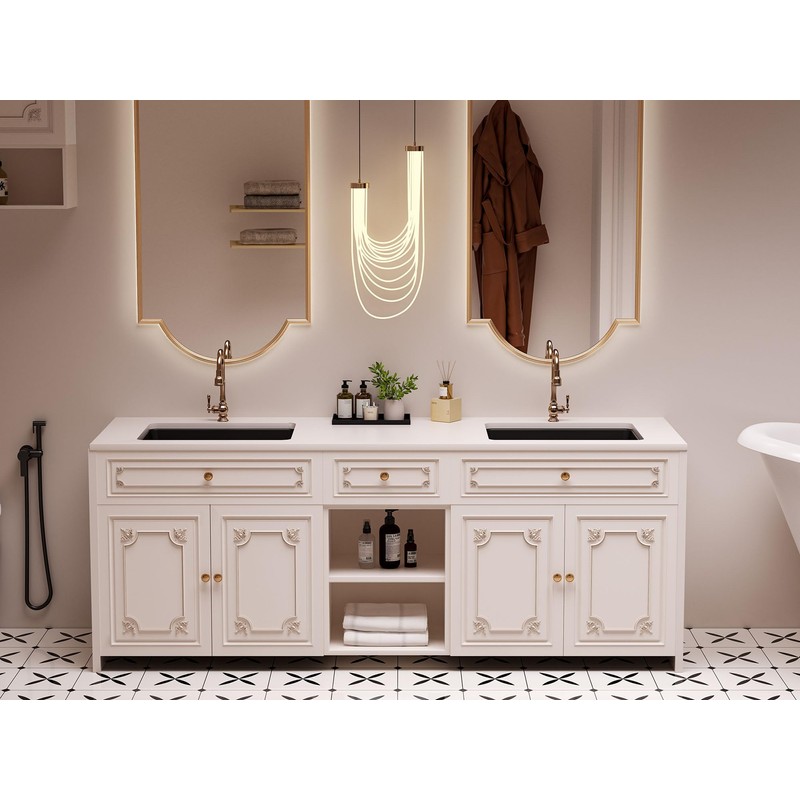 SmartSylva Black Undermount Bathroom Sink, 18 x 14 Inch Rectangular