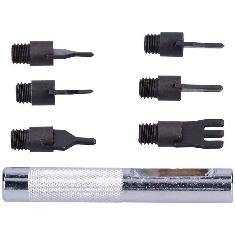 Leather Prong Set Metal Interchangeable Flat Chisel Bit Hole Punch