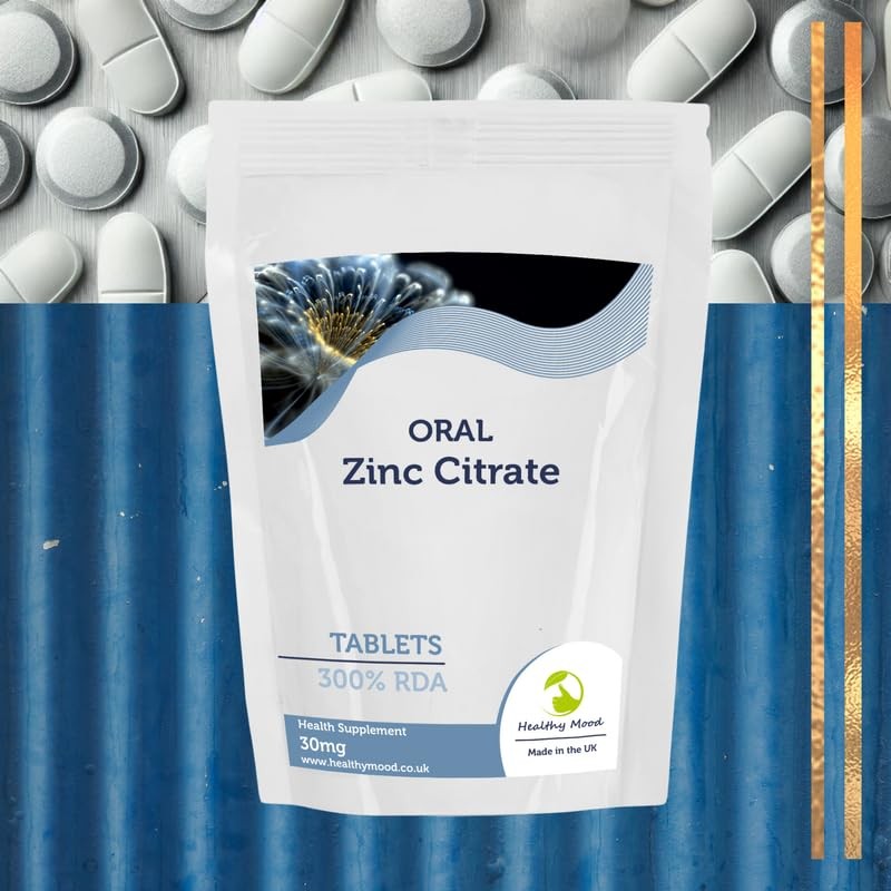 Zinc Citrate 30mg Tablets Zn Element 300% NRV Oral Elemental