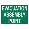 Brady 139655 Aluminum "EVACUATION ASSEMBLY POINT" Sign, Text, 10" H