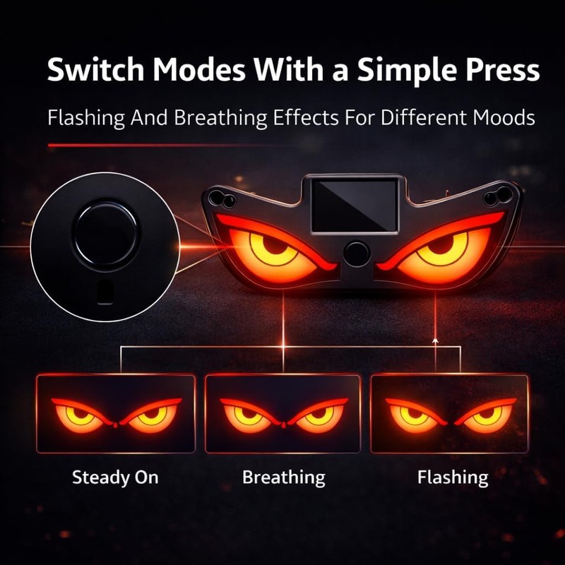 Solar Demon Eye LED Car Window Light, Wireless No Drill