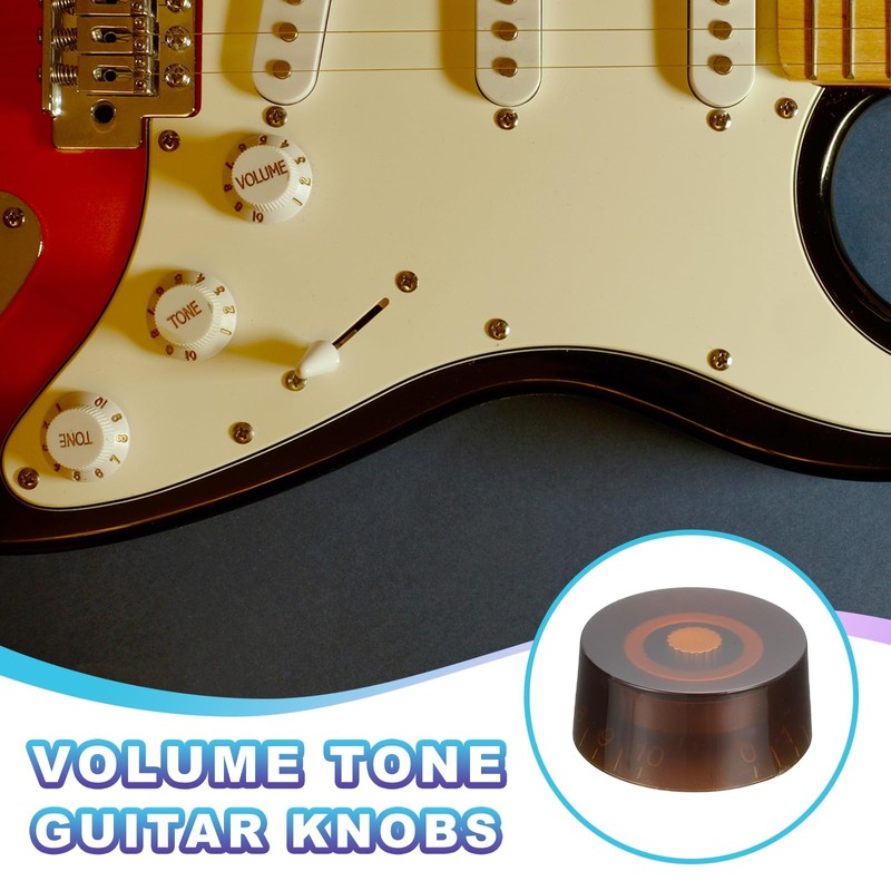 sourcing map 2PCS Guitar Top Hat Bell Knobs, Volume Tone