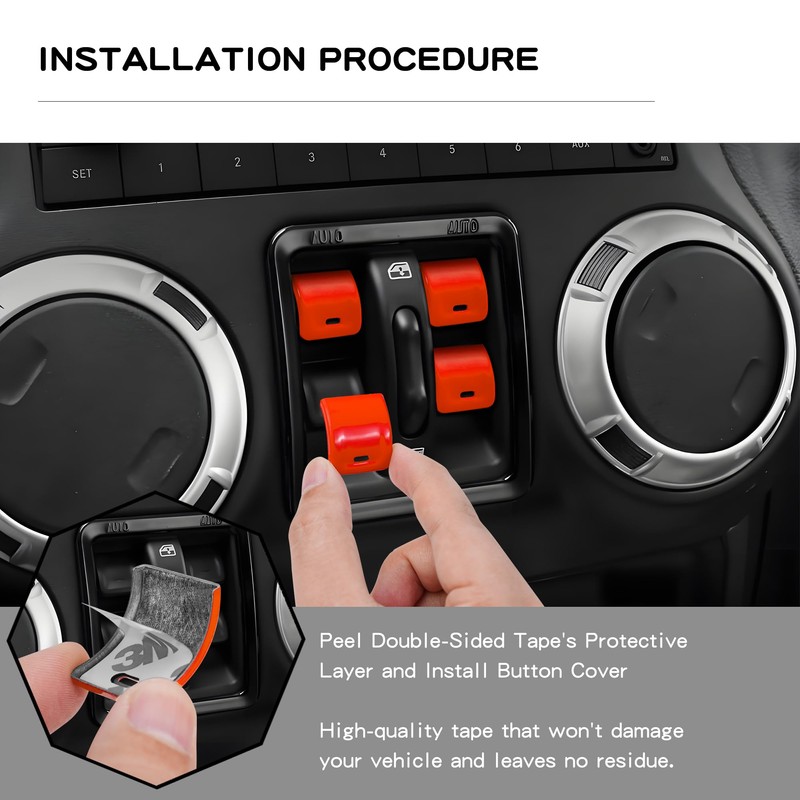 Polodunn Window Button Cover for 2012-2017 Jeep Wrangler JK &