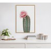 Kate and Laurel Sylvie Pink Cactus Flower Framed Canvas Wall