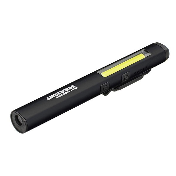 STRAIGHT 38-971 Rechargeable LED Penlight with Dimmable UV Light, Black