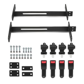 PIT66 Universal Retractable Golf Cart Seat Belts Kit and Bracket Compatible with Golf Carts Yamaha EZGO TXT RXV Drive DS Club Car