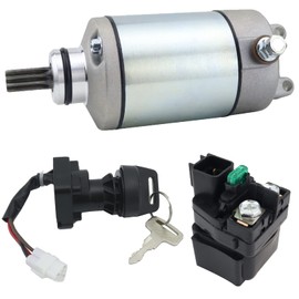 STABSOLI Starter Motor & Solenoid Relay & Ignition Switch for Suzuki Quadsport LT-Z400 LT-Z400Z 2009 21163-S004 31100-29F00 3445-033 SMU0281
