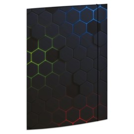 RNKVERLAG 46332 - Hexagon Portfolio Folder 240 x 330 mm, Document Folder for DIN A4, with Elastic Closure, Pack of 1