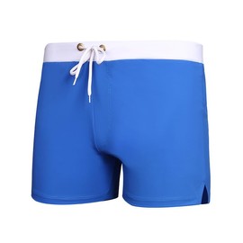 Swimwear Men Swimsuits Swim Brief Bikini Square Cut Trunks Bathing Suits (AU, Alpha, Medium, Regular, Regular, Blue)