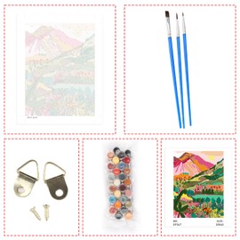 Lxmsja Rainbow Mountain Paint by Number Kits for Adults, Acrylic Painting Arts Craft with Brushes Pigment, DIY Oil Painting Artwork for Adults Beginners, Home Decor 30x40CM