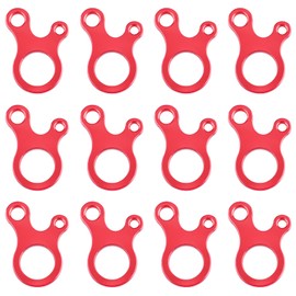 TRIWONDER Aluminum Alloy Guyline Cord Adjuster Tent Tensioners Rope Adjuster for Tent Hiking Camping (Red (Snail Shape) - 12 Pack)