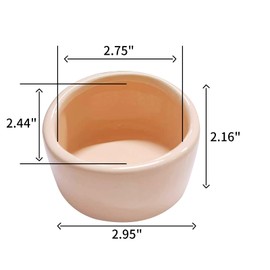 PENCK Small Ceramic Hamster Food and Water Bowl Hedgehog Ferret Rat Gerbil Gerbil Chinchilla Guinea Pig Rabbit Dish Small Animal Food Water Feeder (Light Orange)