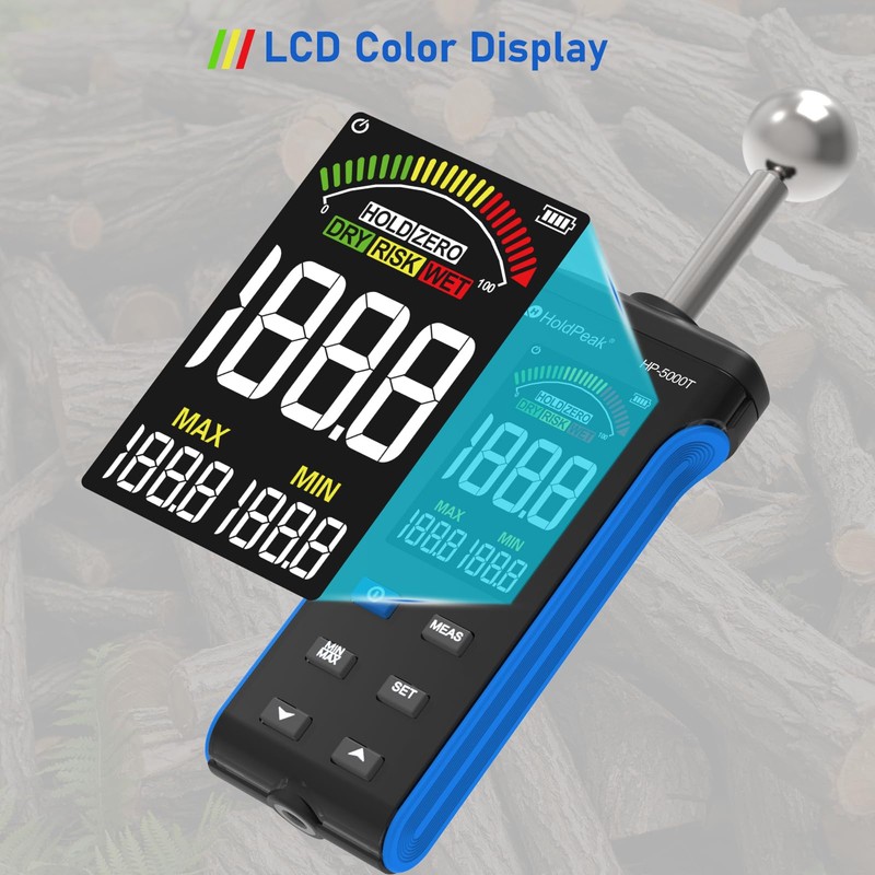 H HOLDPEAK 20-40mm LCD Colour Display Humidity Meter with Alarm