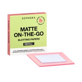 Sephora Collection Matte On-The-Go Blotting Papers Refill - 50 Oil Absorbing Papers & 10 Adhesive Sheets Refill