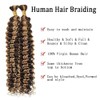 Jucames Real Hair Wefts, Deep Wave Human Braiding Hair Extension,