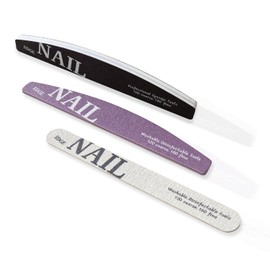 Borola Nail Buffer, Set of 3, Compatible with Acrylic & Nails, Double Sided Nail Care Tool, Thin, Acrylic, Sponge File, For Shaping, Polishing Surfaces and Polishing