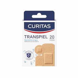 Curitas Venditas Adhesivas Transpiel Surtidas, resistentes al agua y adherensia duradera, protegen la herida contra la suciedad y bacterias, 20 piezas