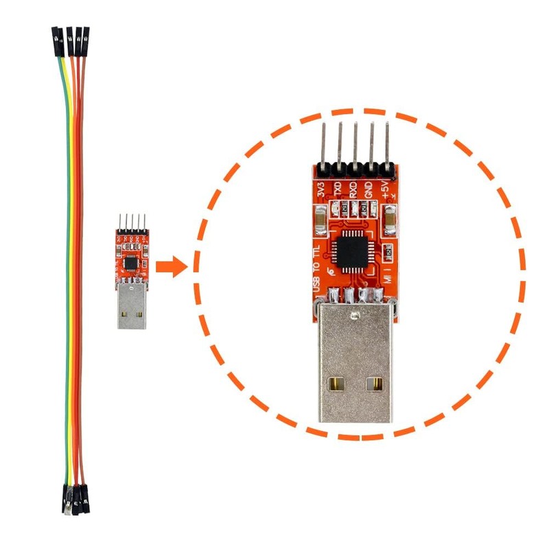 Aideepen CP2102 USB to TTL Converter HW-598, 5-pin Plug Module