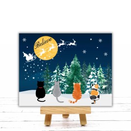 Sign Me Up By Diana Cats Believe in Santa Too Christmas Sign or Door Hanger