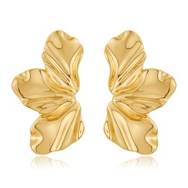 LILIE&WHITE Gold Flower Drop Earrings - Elegant Jewellery for Women, Fade Free Design - Gift for Fashion Conscious