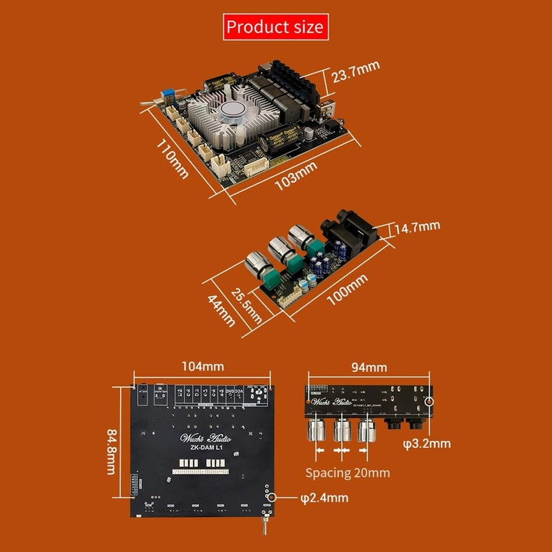 Snblzhef -Dam L1 Bluetooth Power Amplifier Board Stereo 2X220W+350W Bluetooth