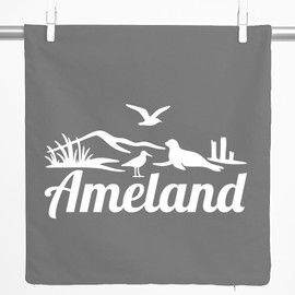 Huuraa Zierkissenbezug Ameland Niederlande Geschenk 40x40cm Steel Grey Baumwolle Ameland Dekoration