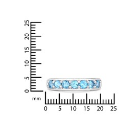 Rafaela Donata Women's Ring Rhodium-Plated 925 Sterling Silver with Blue Topaz Blue Gemstone Ring Size 3.00 mm, Topaz