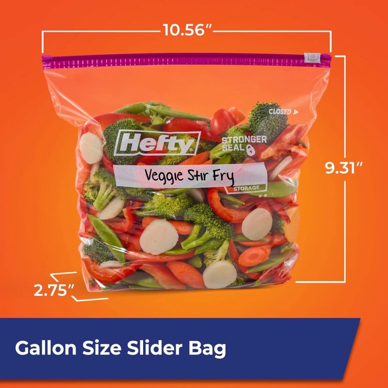 Hefty Food Bag Hefty Slider Storage Bags Gallon Size 66