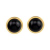 Silvershake 5MM Petite Natural Round Shape Black Onyx 14K Yellow