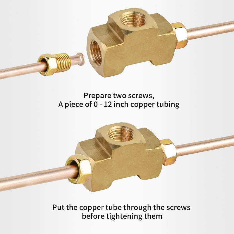 MuRealy 3-Way Female Brake Line Tee Union Fitting - Upgraded