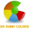 Sol Coastal 24" Six-Color Beach Ball for Play Beach Volleyball