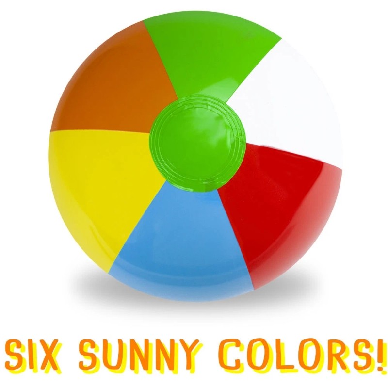 Sol Coastal 24" Six-Color Beach Ball for Play Beach Volleyball
