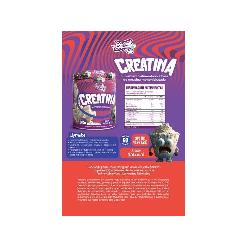 E-COMMERCE ZONE Munchies Lab Creatina Sabor Naural 300gr.