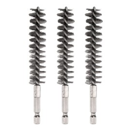 HARFINGTON 3pcs Stainless Steel Bore Brush 17mm Dia Cleaning Wire Brush with Handle 1/4 Inch Hex Shank for Tubes, Ports, Bearings