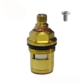 Faucet Cartridge, Brass Ceramic Faucet Stem Disc Cartridge Replacement Quarter Turn G1/2" 41MM Faucet Valves for Bathroom Kitchen Tap(Clockwise)